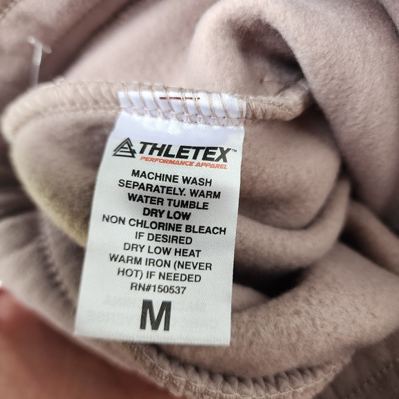 Thletex Taupe Beige Jogger Sweat Pants Men's Pull On Drawstring Poly Thick M - Picture 9 of 11